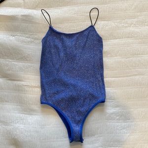 Small Forever 21 Blue Sparkly Bodysuit